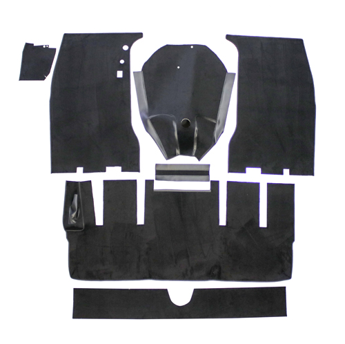 Carpet kit Volvo P1800 61-62 black in the group Volvo / 1800 / Interior / Upholstery Jensen / Upholstery code 302-177 1961-62 at VP Autoparts Inc. (277400)