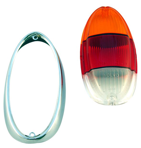 Taillight lens Amazon 61-70 yellow/red/w in the group Volvo / Amazon/122 / Electrical components / Tail lights / Tail light Amazon/122 B18/B20 1963-70 at VP Autoparts Inc. (672333)